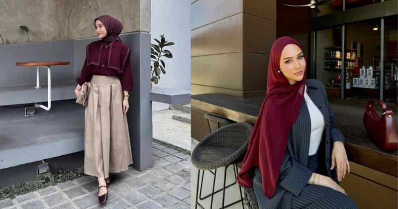 7 Padu Padan Hijab Burgundy, Cocok untuk Acara Formal maupun Kasual